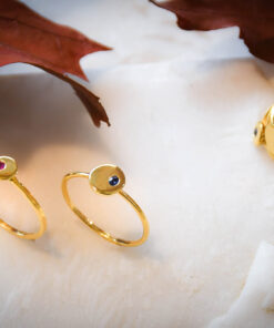 Δαχτυλίδι δίσκος με πολύτιμες πέτρες