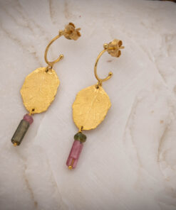 Κρεμαστά σκουλαρίκια με φύλλα βελανιδιάς