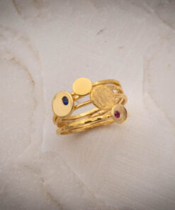 Alternative view of Δαχτυλίδι δίσκος με πολύτιμες πέτρες